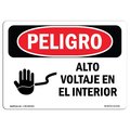 Signmission OSHA, High Voltage Inside Spanish, 5in X 3.5in, 10PK, 5" W, 3.5" H, High Voltage Inside Spanish OS-DS-D-35-LS-1331-10PK